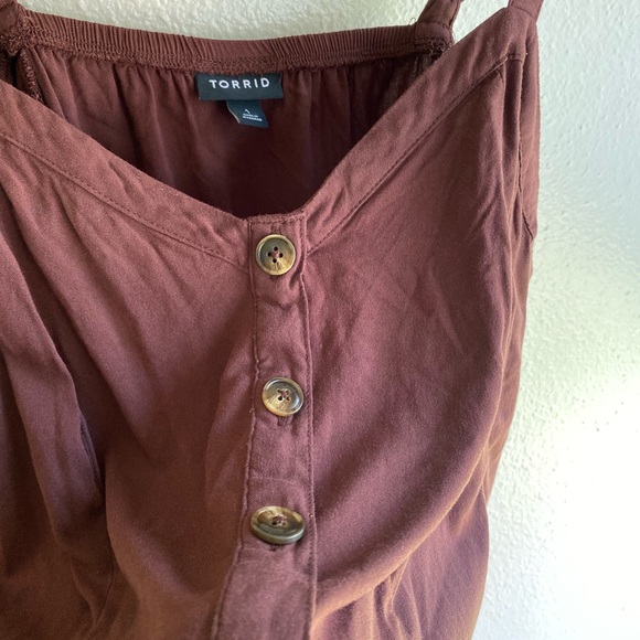Torrid Brown Camisole W/ Buttons - Picture 3 of 7